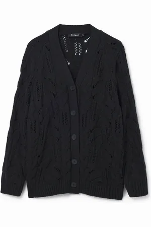 Desigual Kardigan oversize w ażurowy wzór