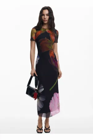 Desigual Sukienka z tiulu w kwiaty