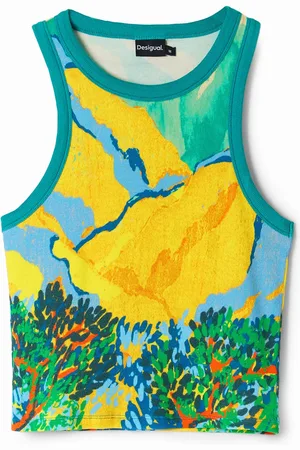Desigual Koszulka z krajobrazem w stylu arty