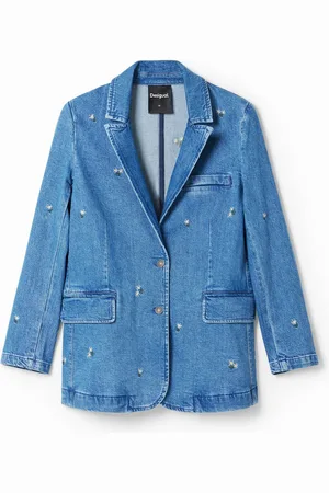 Desigual Marynarka denim w drobne kwiaty
