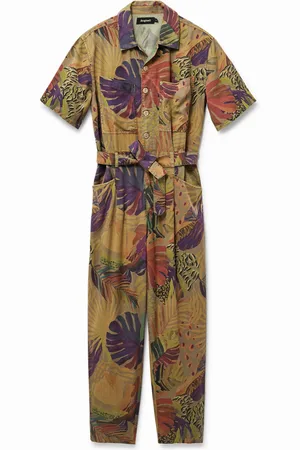 Desigual Kombinezon z tkaniny Tencel™ w kwiatowe moro