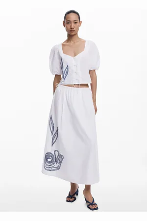 Desigual Plisowana spódnica midi