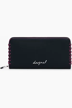 Desigual Średni portfel z odpinanym efektem skóry