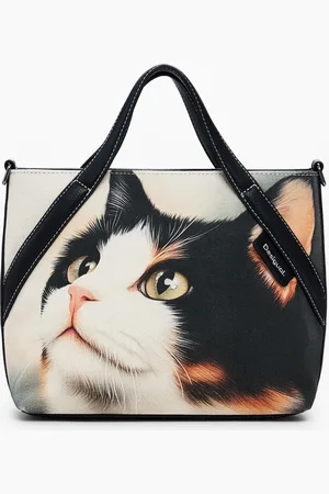 Desigual Średnia torba shopper z kotem