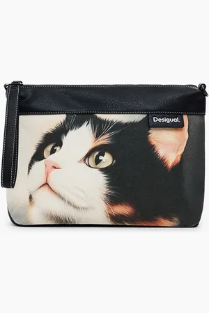 Desigual Mała torba shopper z kotem
