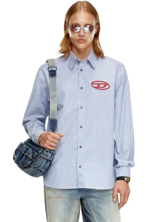 Diesel Striped shirt with Oval D embroidery Shirts Man
