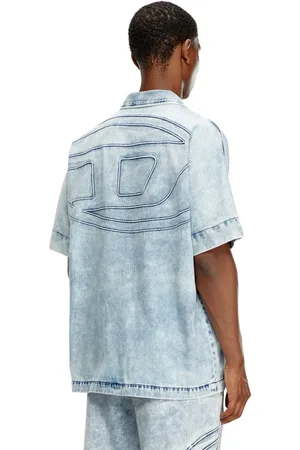 Diesel Denim bowling shirt with Oval D Denim Shirts Man
