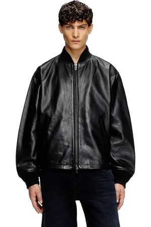 Diesel Waxed-leather bomber jacket Leather jackets Man