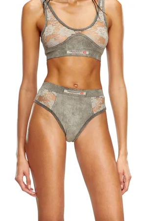 Diesel Marbled briefs with lace panels Panties Woman