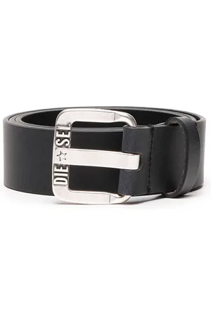 Diesel Leather belt with metal star logo buckle Belts Man