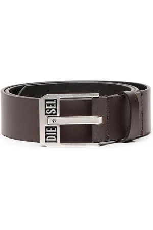 Diesel Leather belt with star logo buckle Belts Man
