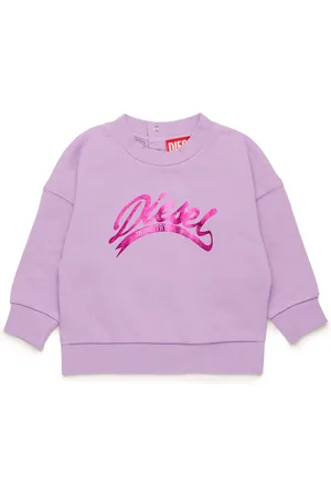 Diesel Cotton sweatshirt with metallic logo Sweaters Woman