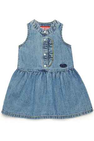 Diesel Denim dress with pearlescent snaps Dresses Woman