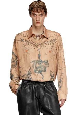 Diesel Fluid satin shirt with tattoo print Shirts Unisex