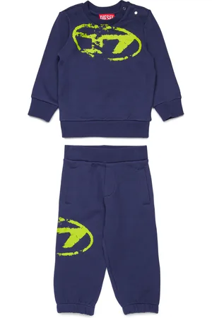 Diesel Baby clothes set with distressed Oval D Jumpsuits Unisex