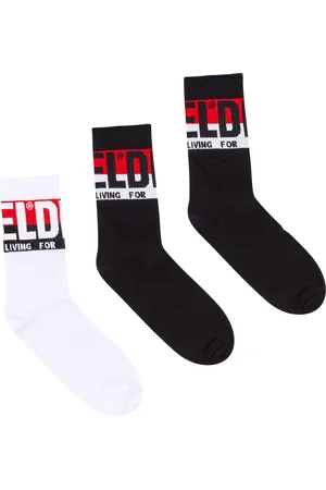 Diesel Three-pack of socks with logo cuffs Socks Man