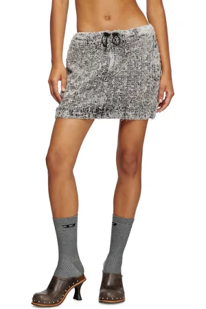 Diesel Mini skirt in bouclé denim Skirts Woman