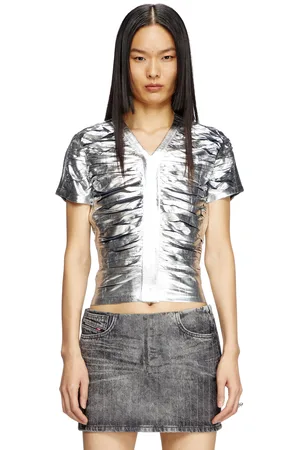 Diesel Gathered slim fit T-shirt T-Shirts Woman