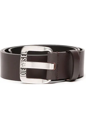 Diesel Leather belt with metal star logo buckle Belts Man