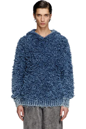 Diesel Textured-knit hoodie Knitwear Man