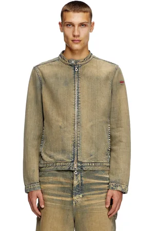 Diesel Moto jacket in gold-brush denim Denim Jackets Man