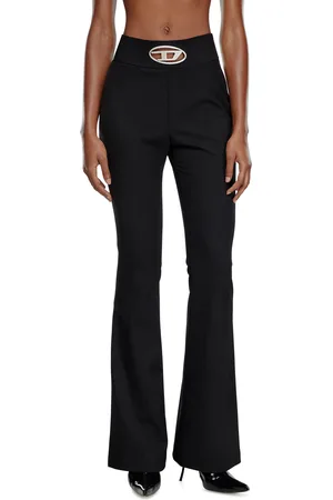 Diesel Twill pants with metal Oval D plaque Pants Woman