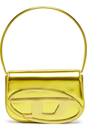 Diesel 1DR-Iconic shoulder bag in mirrored leather Shoulder Bags Woman