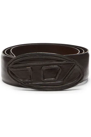 Diesel Leather belt with leather-covered buckle Belts Man