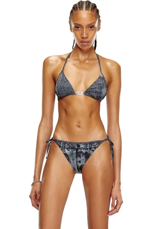 Diesel Bikini top with denim print Bras Woman