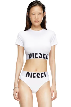 Diesel Sporty cropped top with logo band Tops Woman