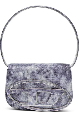 Diesel 1DR-Iconic shoulder bag in shimmer fabric Shoulder Bags Woman