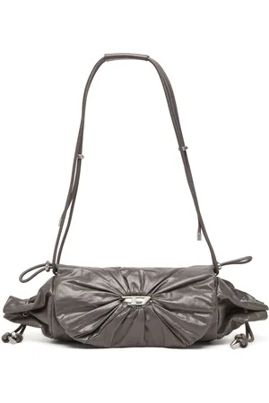 Diesel Scrunch-D M-Shoulder bag in shiny leather Shoulder Bags Woman
