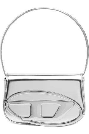 Diesel 1DR-Iconic shoulder bag in mirrored leather Shoulder Bags Woman