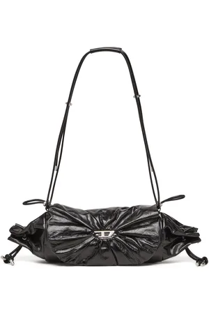 Diesel Scrunch-D M-Shoulder bag in shiny leather Shoulder Bags Woman