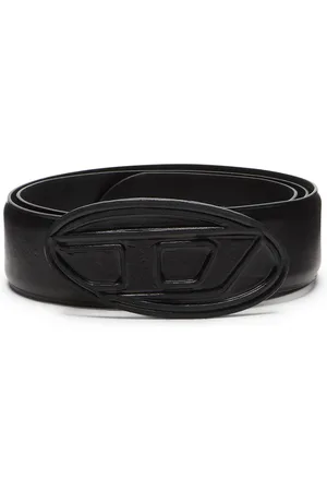 Diesel Leather belt with leather-covered buckle Belts Man