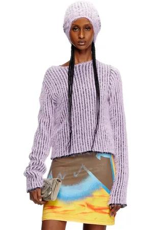 Diesel Fuzzy striped wool-blend jumper Knitwear Woman