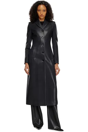 Diesel Pinstripe jacket with coated front Jackets Woman