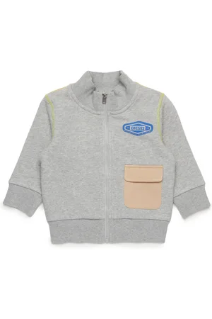 Diesel Zip-up sweatshirt with gabardine details Sweaters Man