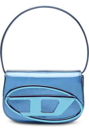 Diesel 1DR-Iconic shoulder bag in mirrored leather Shoulder Bags Woman