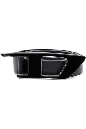 Diesel Leather belt with enamelled D buckle Belts Woman