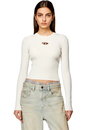 Diesel Ribbed-knit long-sleeve top Knitwear Woman