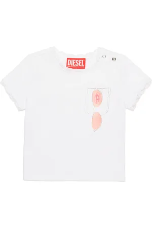 Diesel Lace-trim T-shirt with sunglasses print T-shirts and Tops Woman