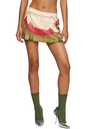 Diesel Mini skirt with blowout print Skirts Woman