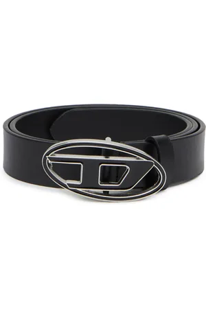 Diesel Leather belt with enamelled buckle Belts Woman