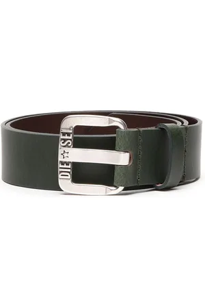 Diesel Leather belt with metal star logo buckle Belts Man