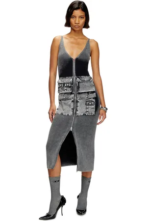 Diesel Knit midi dress with contrast pockets Dresses Woman