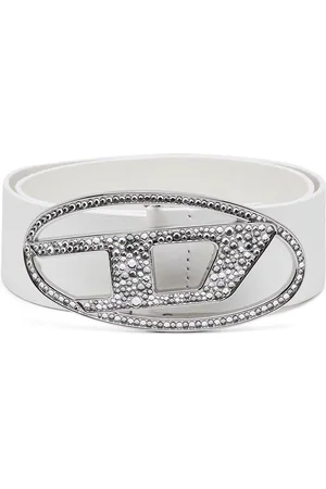 Diesel Rhinestone-embellished leather belt Belts Woman