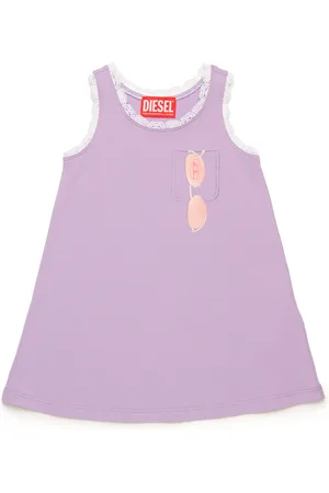 Diesel Lace-trim dress with sunglasses print Dresses Woman