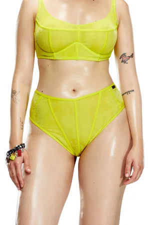 Diesel High-waist briefs in flocked mesh Panties Woman