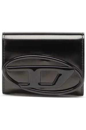 Diesel Bi-fold card holder in mirrored leather Small Wallets Woman